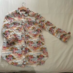 Boden Linen Button Down Shirt (2 Petite) - Resortwear - Like New